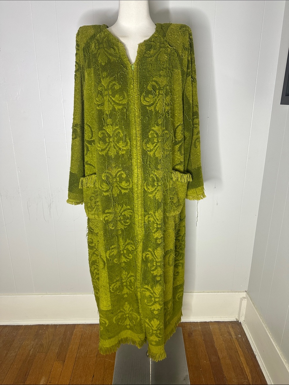 Vintage MCM Green Towel Dress Fuc$&ed But Fabulous